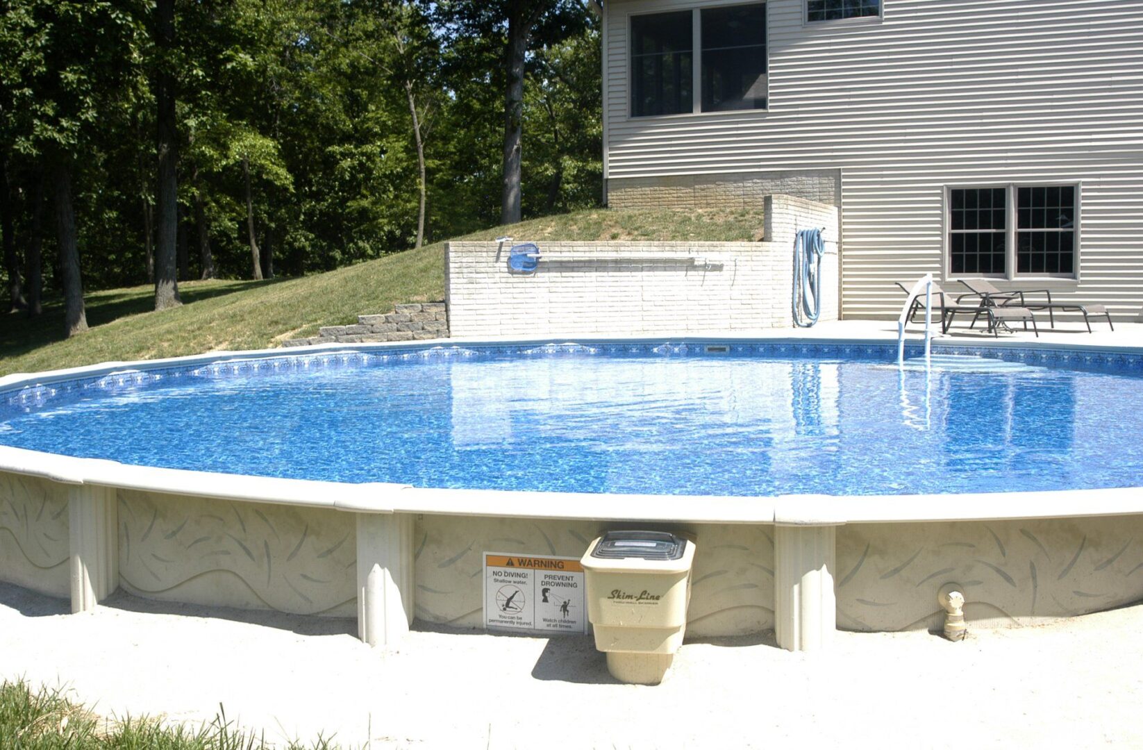 A pool in a backyard